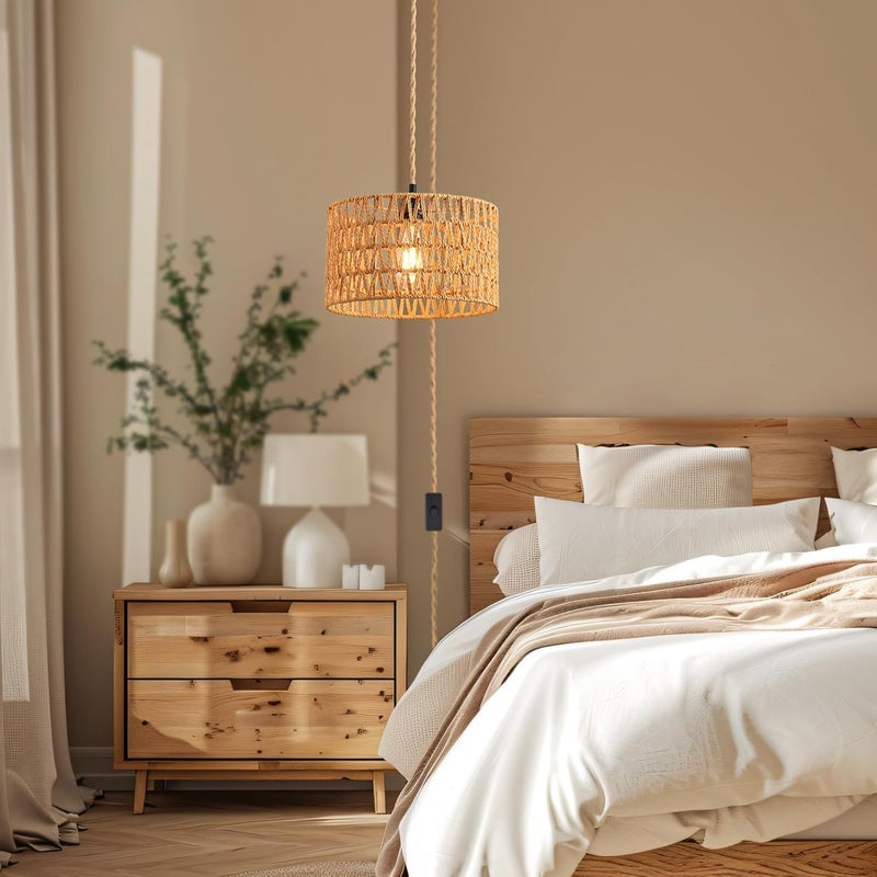 SHIWEIDA Industrial 15ft Pendant Light Cord -Plug in Hanging Light Fixture, 15FT Farmhouse Pendant Lamp Lights Cord with Switch Cord for Kitchen Island Bedroom Living Room - Image 4